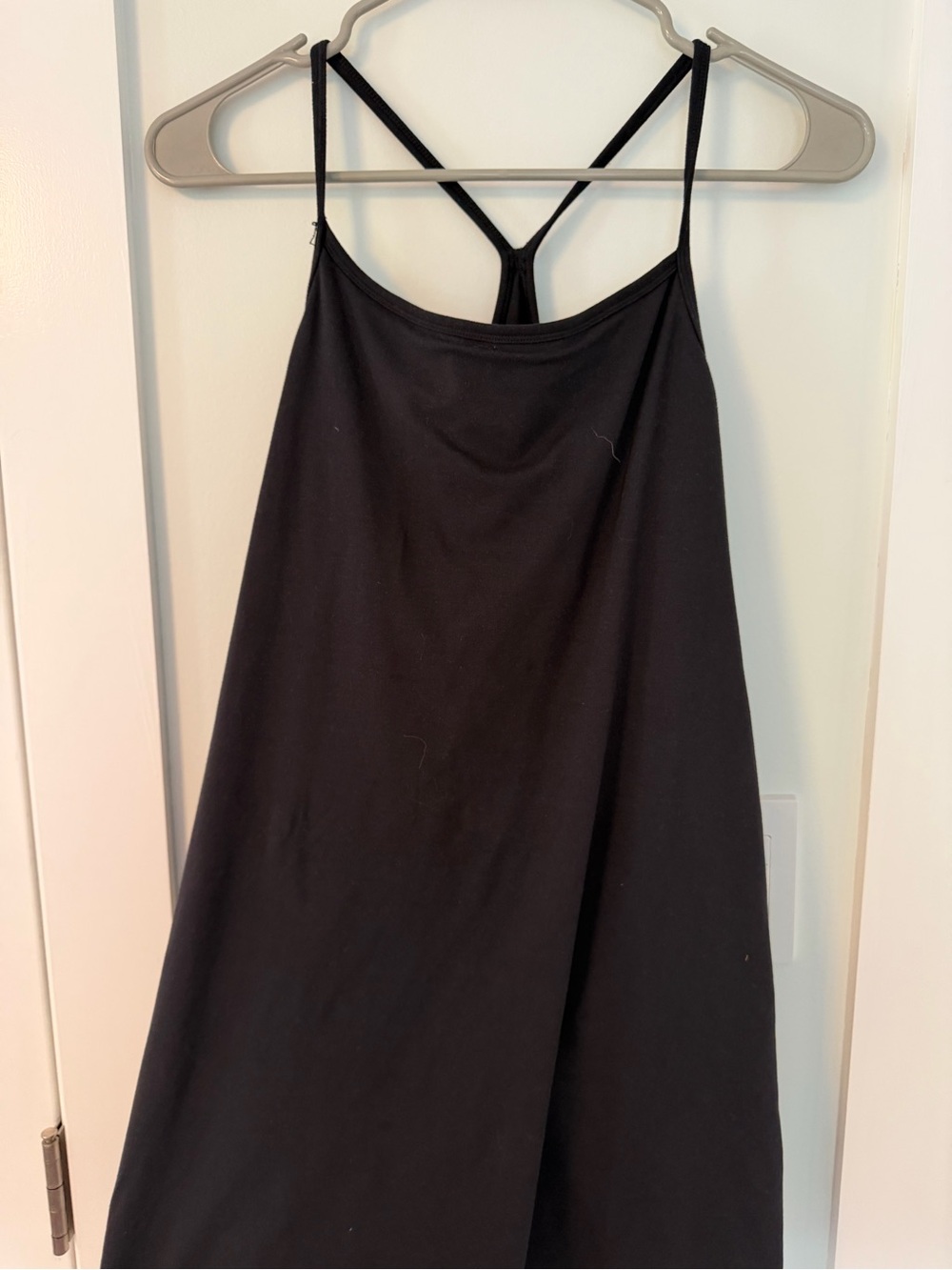 aerie athletic Black Spaghetti Strap Mini Dress with shorts